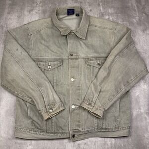 Y2K Karl Kani Denim Jacket Large Men's Olive Tan Color Vintage